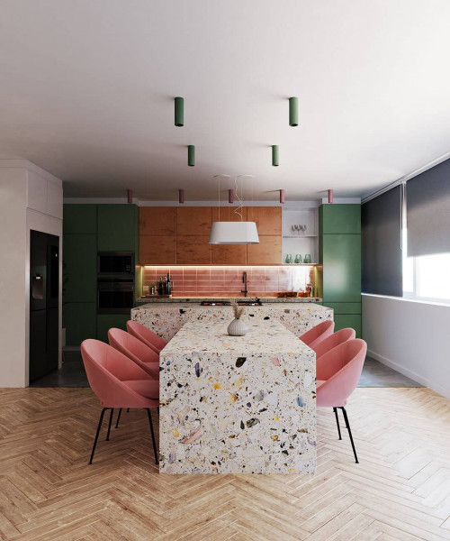 Rendered Vibrant Apartment