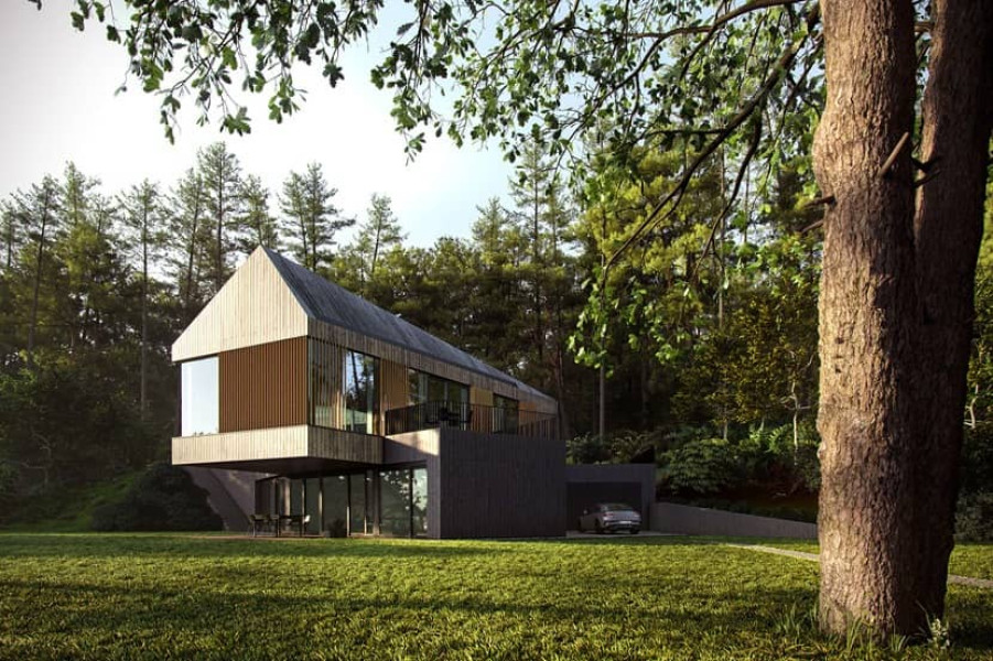 rendered house in a forest by Nuno Silva