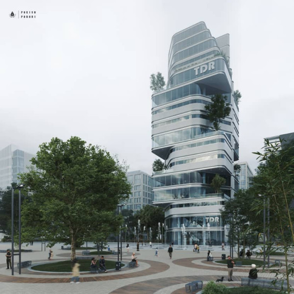 3D rendering of a tower by Parisa Panahi rendered at RebusFarm