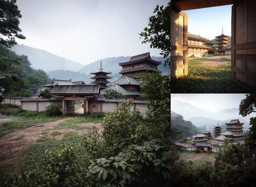 The Making of 'Buddhist Temple Complex' by Aleksey Karetin