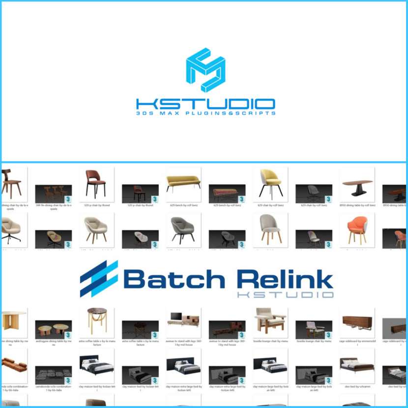 3D-KStudio - Batch Relink - Manage Assets for 3DS Max Scenes and Material Libraries in batch mode